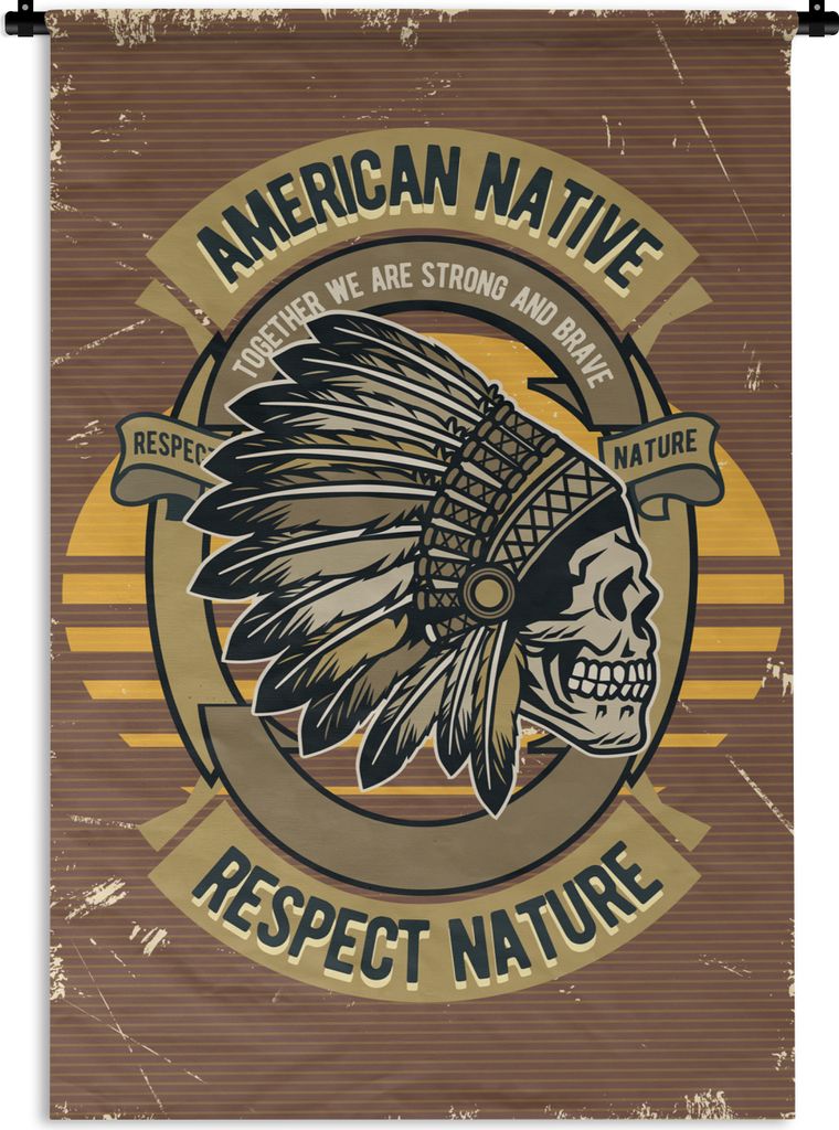 MuchoWow Wandteppich Wandbehang Mancave - Amerika - Retro - Zitate 120x180 cm Tapisserie Dekoration Wandtuch - Schlafzimmer - Dekorationen für d...