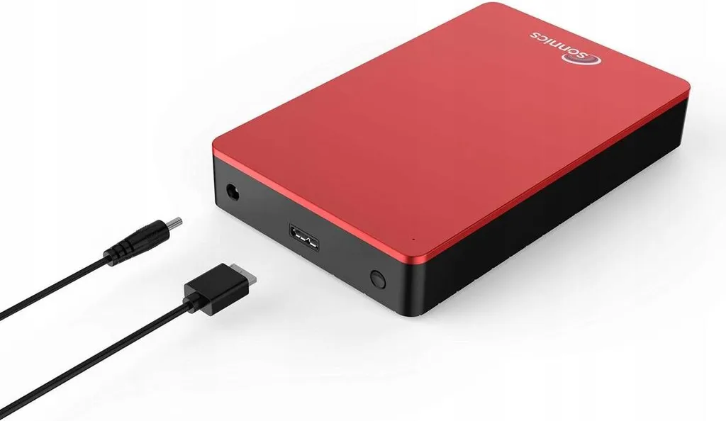 Disco Rigido Esterno Sonnics 3.5" Rosso - Backup Sicuro per Mac e Windows