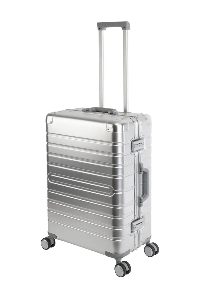 Valise aluminium 70l antichoc Travelhouse Oslo avec 4 roues silencieuses