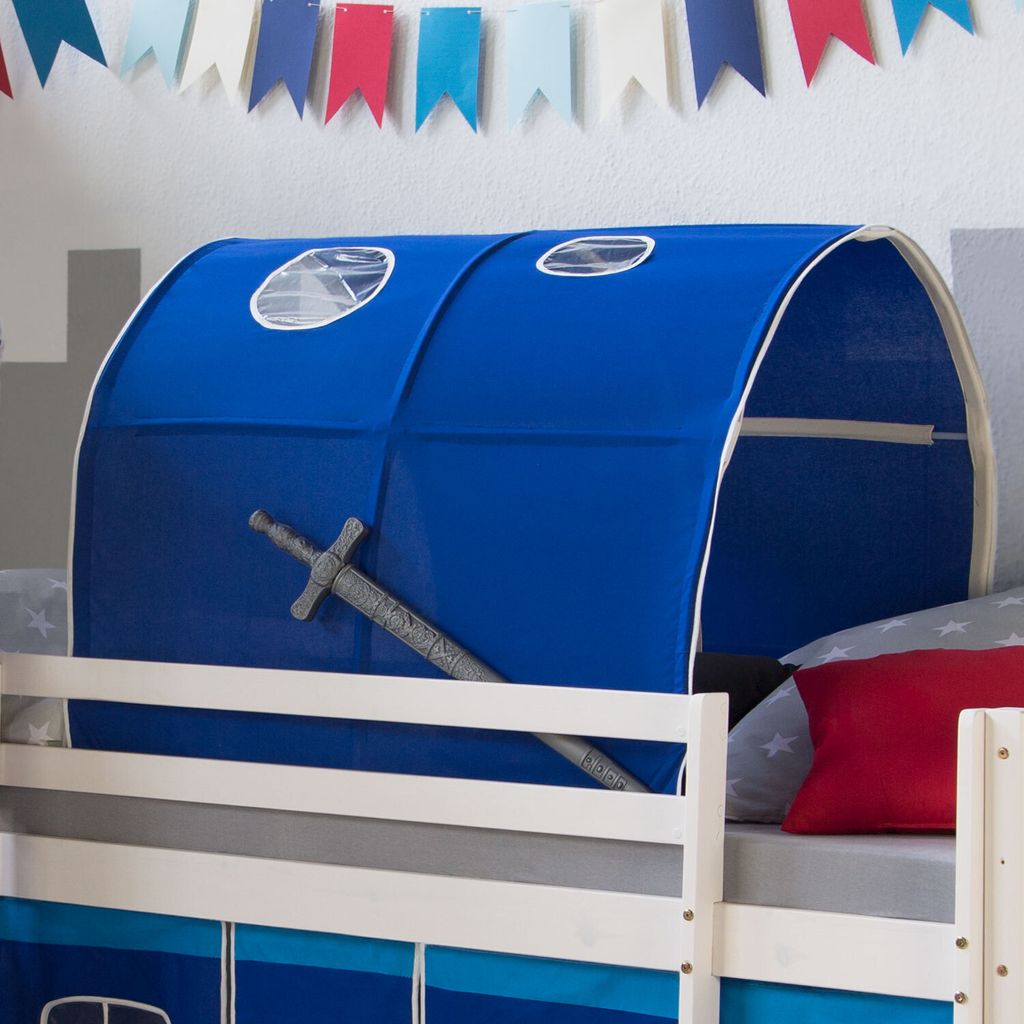 Homestyle4u Betttunnel für Hochbett Blau Zubehör Baumwolle Produktbild 