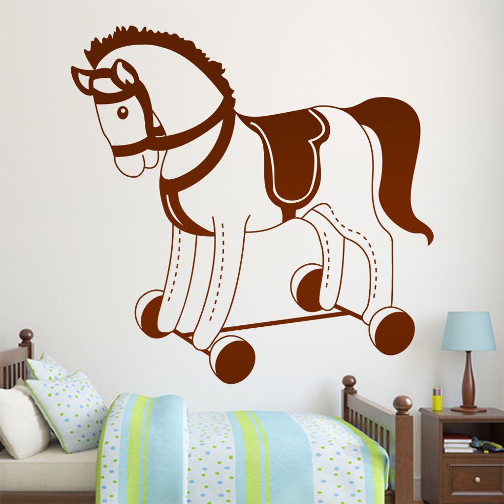 hauptsachebeklebt KIWISTAR Plüschpferd Spielpferd Wandtattoo in 6 Größen - Wandaufkleber Wall Sticker - Dekoration, Küche, Wohnzimmer, Schlafzi...