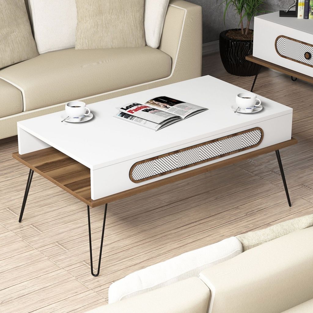 Skye Decor, Ekol - White, stoliki kawowe, biały, 105 x 45,8 Zdjęcie produktu 
