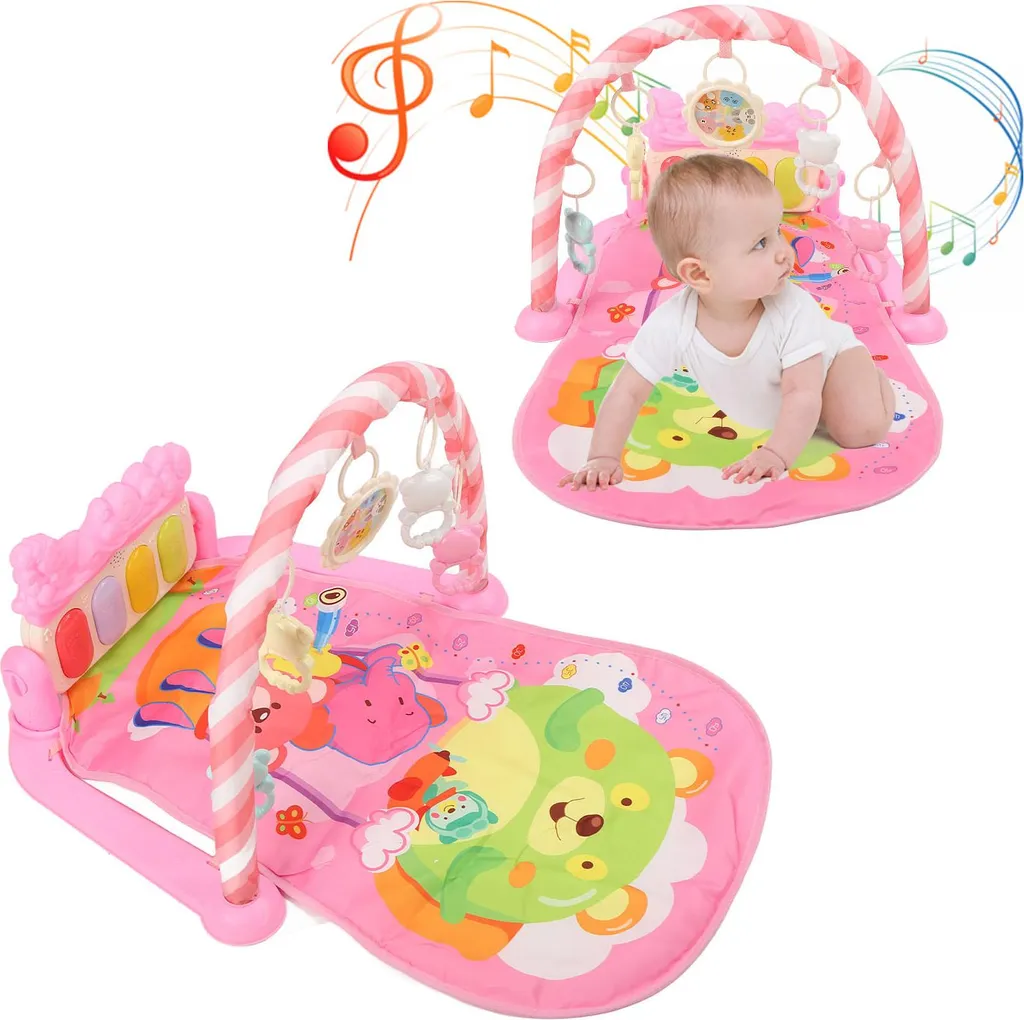 Éveil de bébé : Tapis musical Piano Rose pour stimuler la motricité