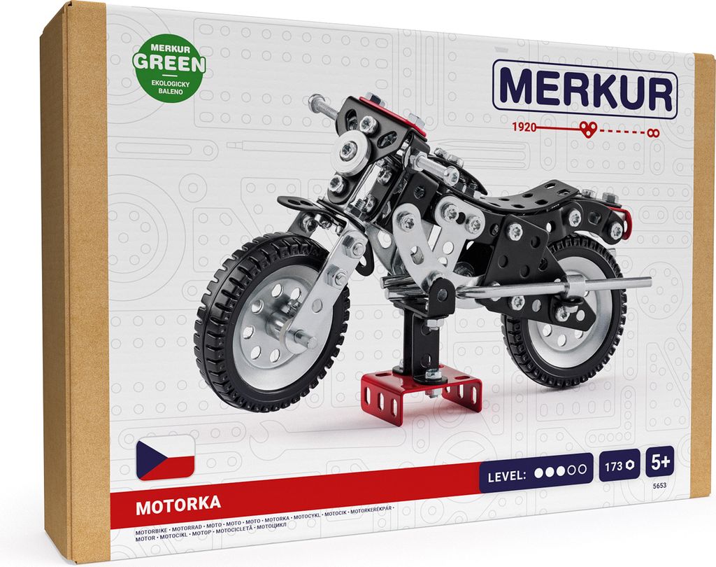 Merkur Motorka Roter Metall Modellbausatz mit beweglichen Produktbild 