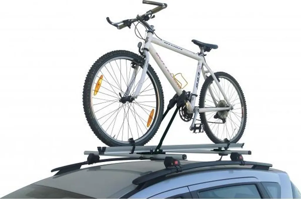 Porte-vélo de toit sécurisé avec antivol pour barres transversales