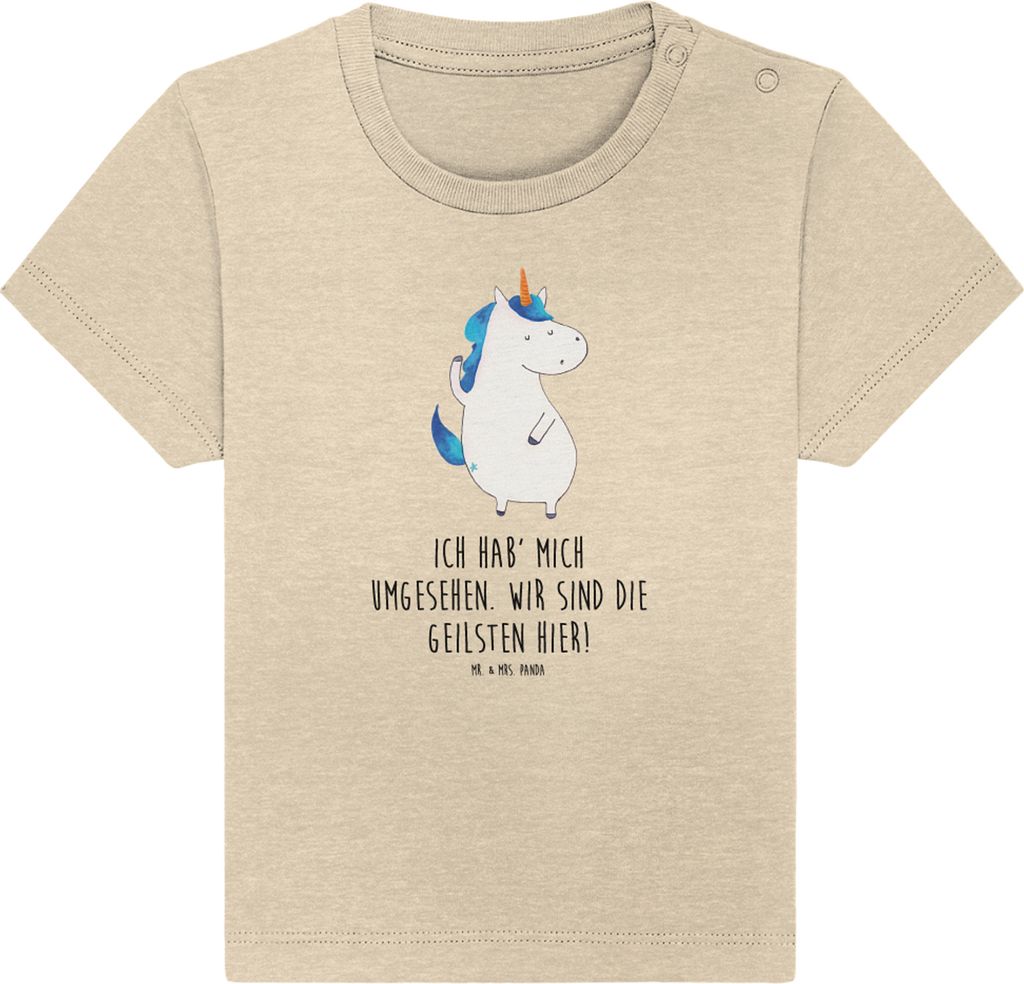 Mr. & Mrs. Panda Babyshirt Einhorn Mann 24. - 36. Monat - Natural Raw - Geschenk, Baumwolle Baby Shirt, T-Shirt, Kinder Oberteil, Unicorn, Top, BFF...