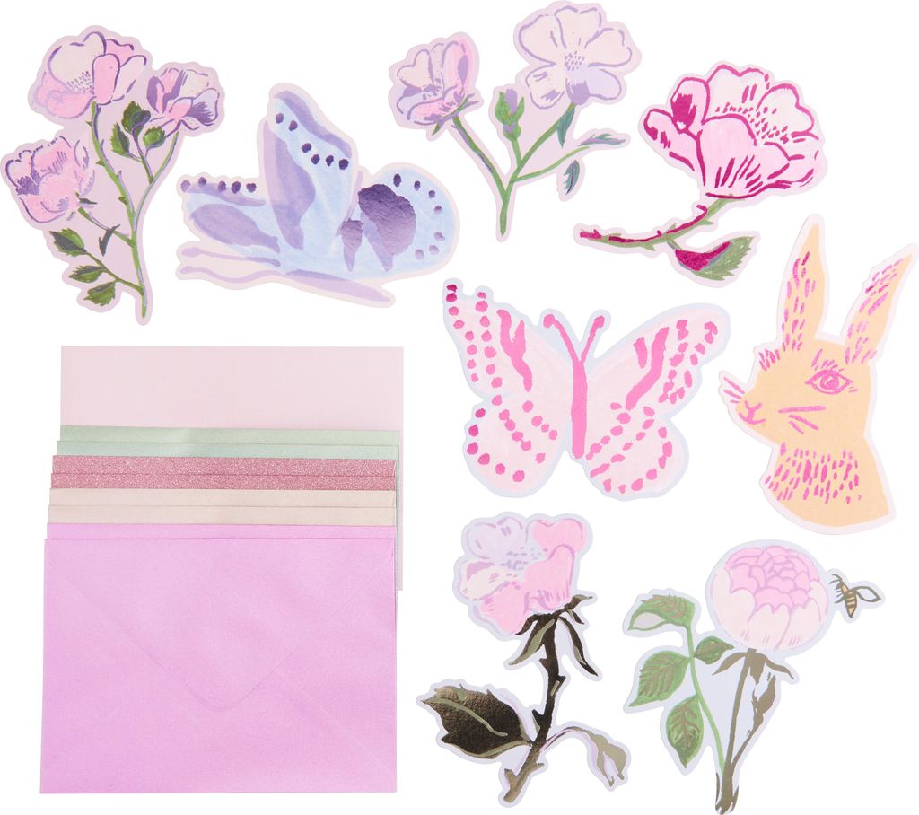 Rico Design Kartenset La Vie En Rose 8 Stk. - 17 Teile