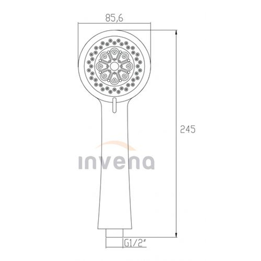 Design Paxos 5-Funktions-Duschhandbrause, Schwarz/Chrom ? 8,4 Cm