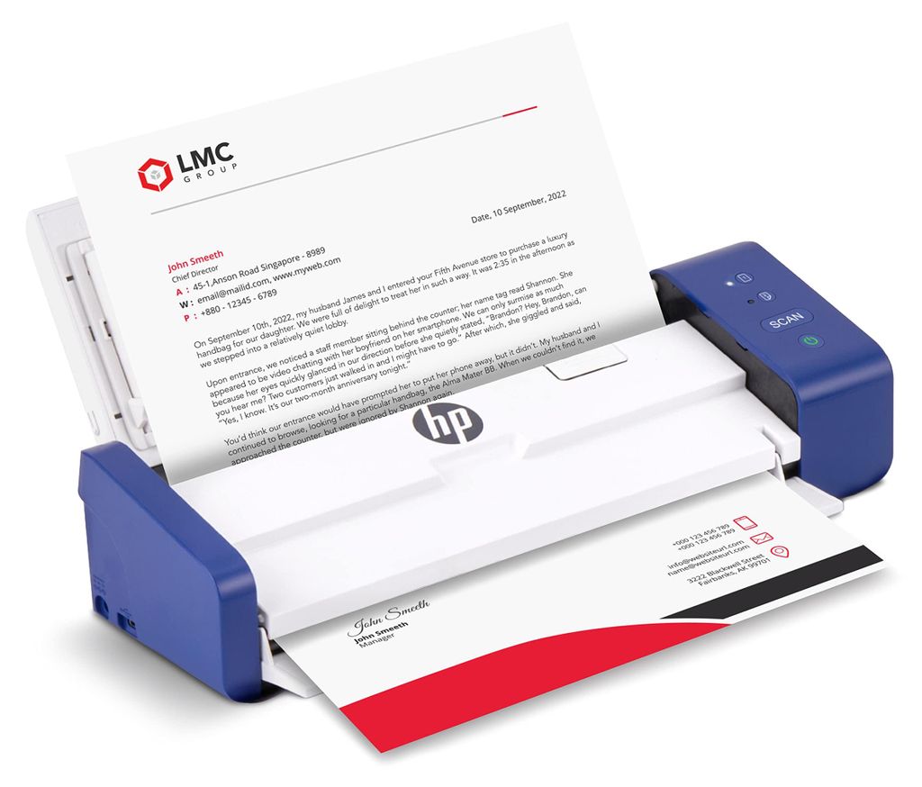 HP Kompakter Desktop Duplex USB Mobiler Dokumenten- & Foto-Scanner mit Auto-Feed Tray für tragbares 2-seitiges digitales Scannen