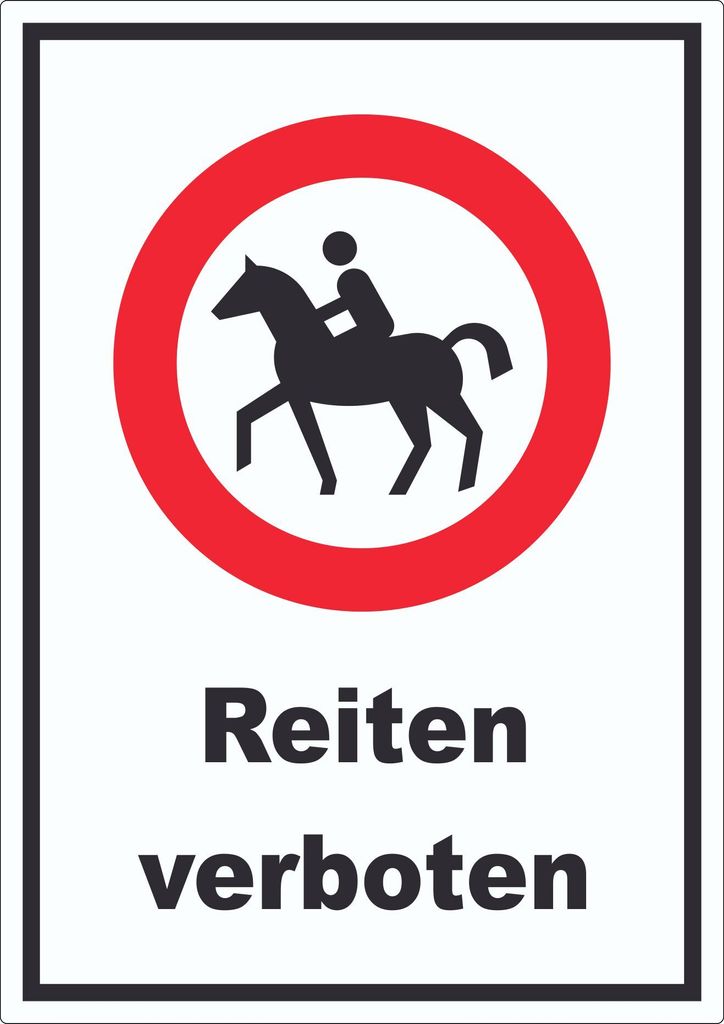 Reiten verboten Aufkleber A1 (594x841mm)
