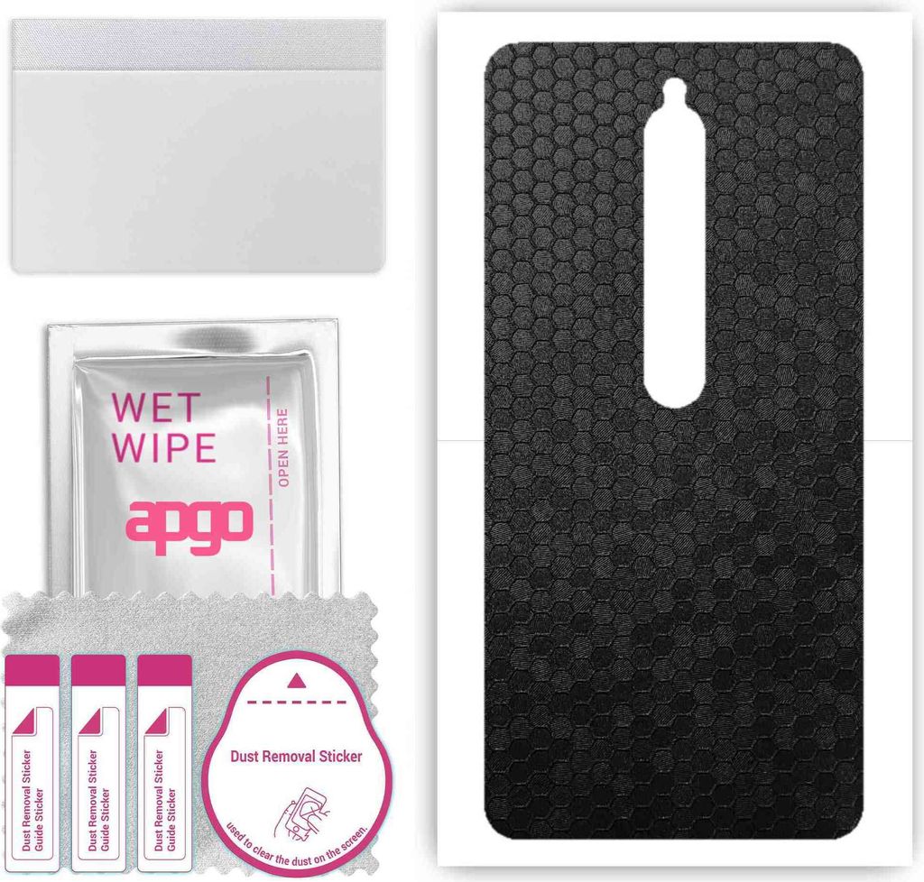 apgo Rückseite Schutzfolie, Skin, kompatibel mit Xiaomi Redmi 8, Hinten Displayschutzfolie aus Vinylfolie, kratzfest, einfache Montage - Schwarze ...