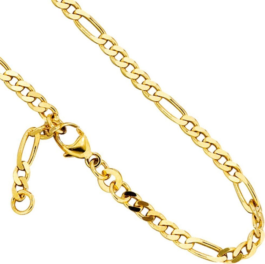 Fußkettchen Fußkette Figarokette aus 333 Gold Gelbgold 23-25cm Fußschmuck