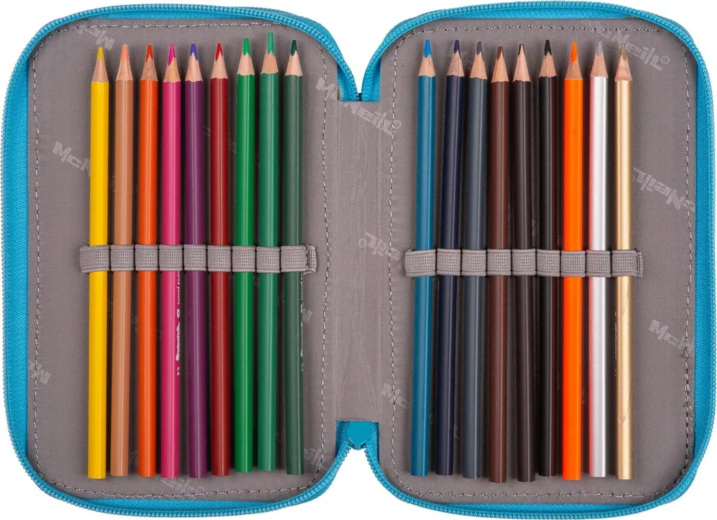 McNeill Trousse à Crayons Bubble Bleu Clair avec Trois Compartiments - 9