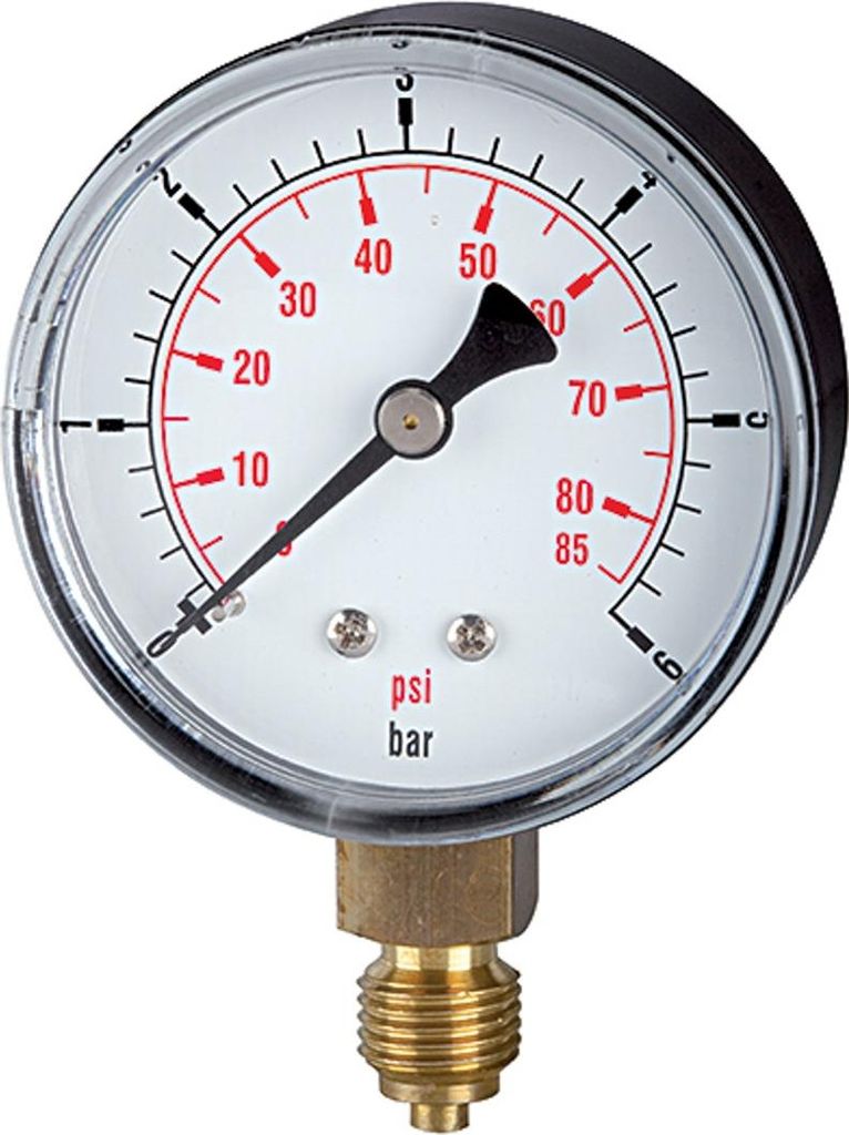 Riegler Standardmanometer »pressure line«, G 1/4 unten, 0-1,6 bar/23 psi, Ø 50