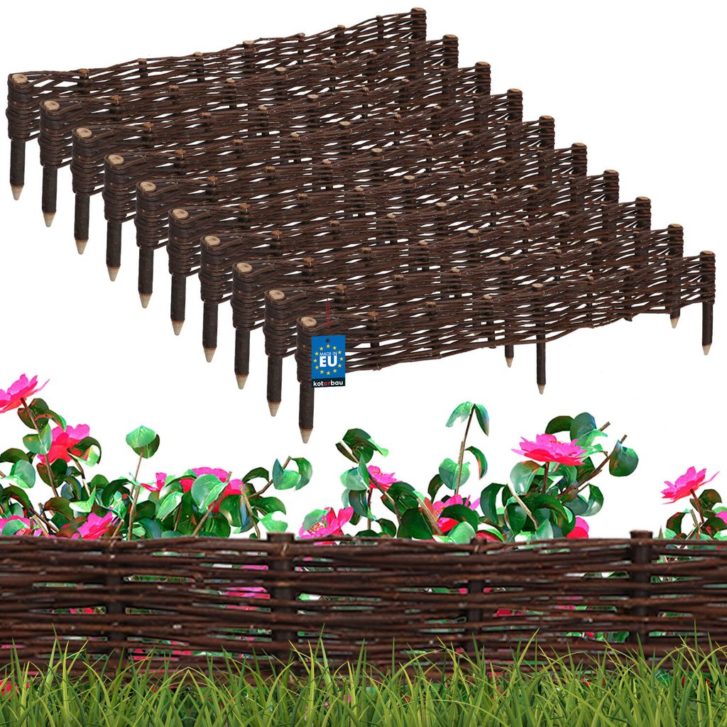 KOTARBAU® Sada 10 vrbových obrub na záhony 100 x 10 cm Obrázek produktu