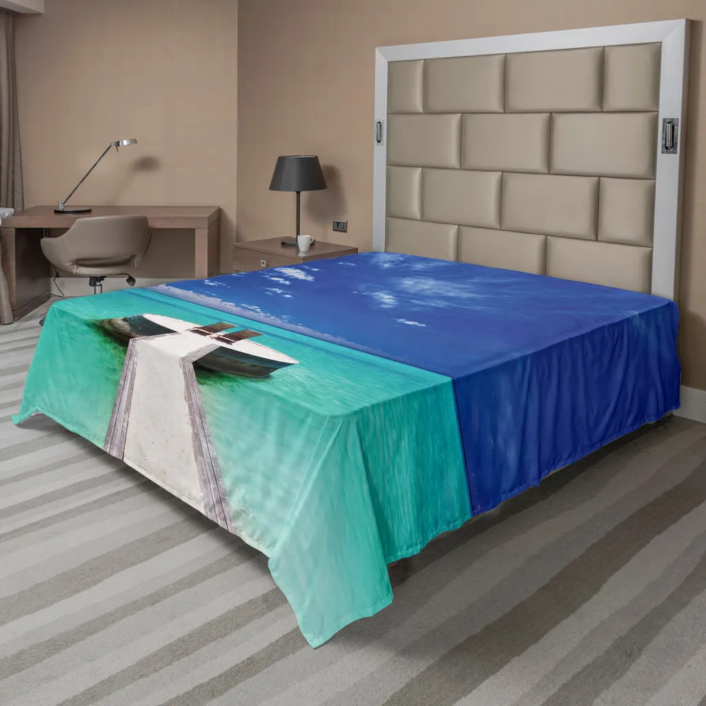 Drap de lit ultra doux Maldives 260x228 cm Impression Haute Fidélité