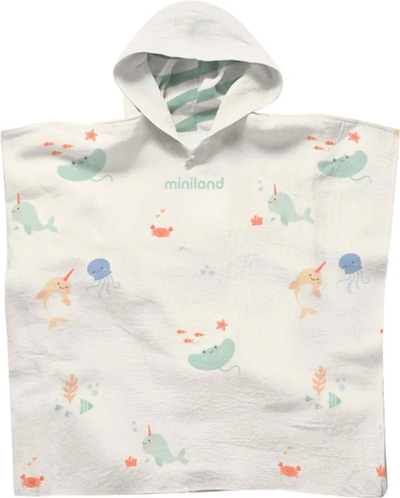Sortie de bain enfant Miniland : Poncho mousseline pour piscine et mer