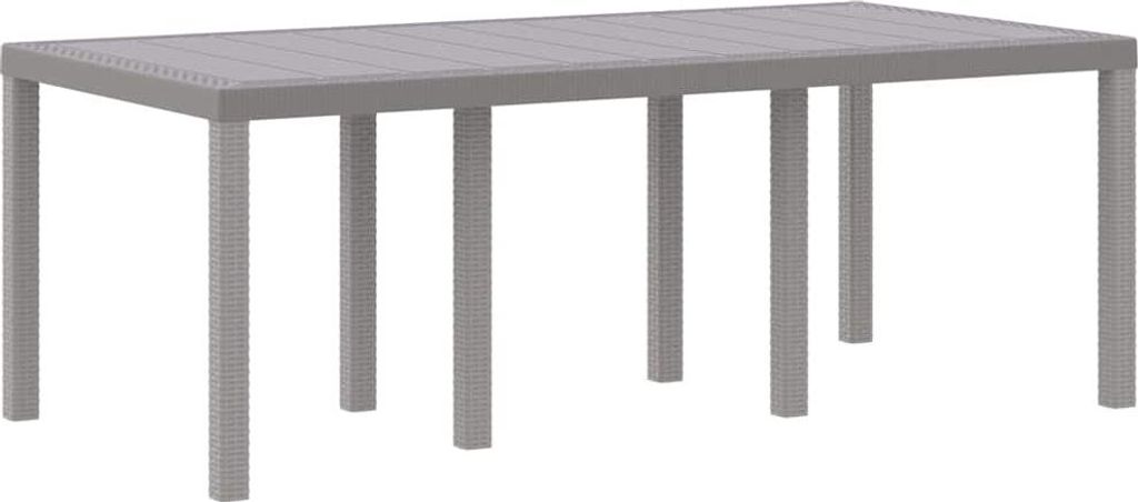 Gartentisch Hellgrau 200 x 100 x 73 cm Poly-Rattan
