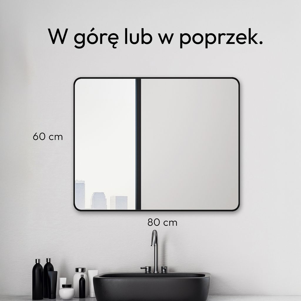 Lustro ?azienkowe czarne TALOS Black Living 80x60 cm - Zdjęcie produktu 