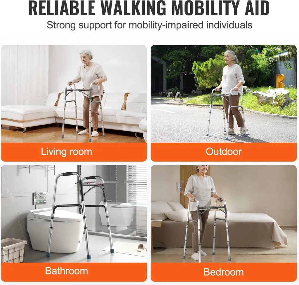 Déambulateur stable pour forte charge 350 lb - Solution pliante légère - 6