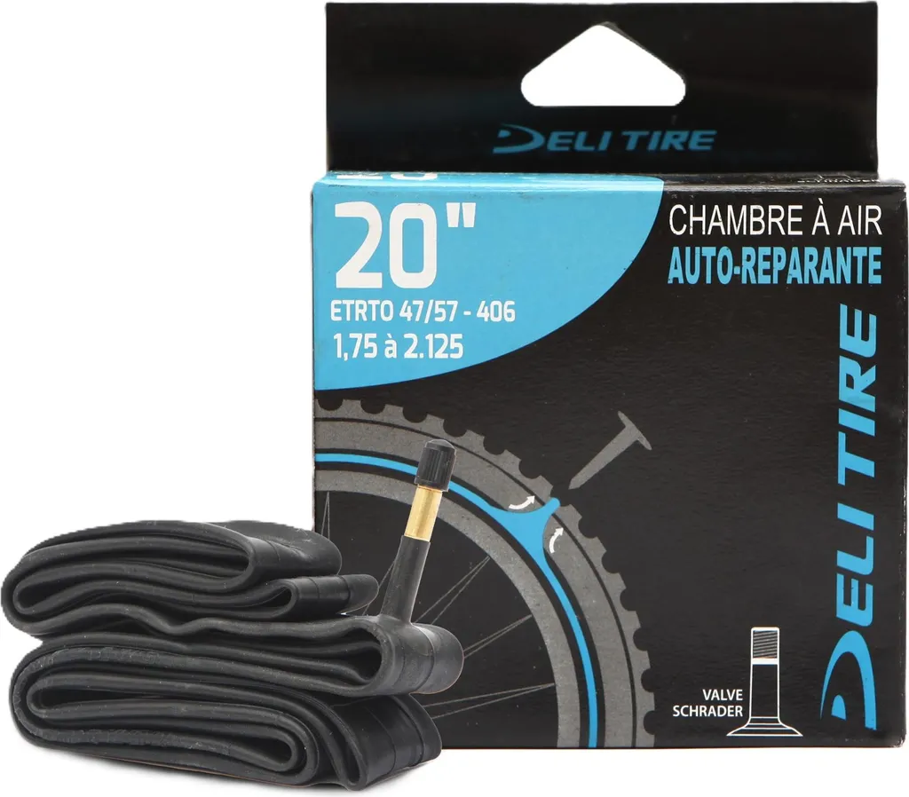 Chambre à Air 20x2,125 Deli pour Vélo Pliant et BMX avec Valve Auto