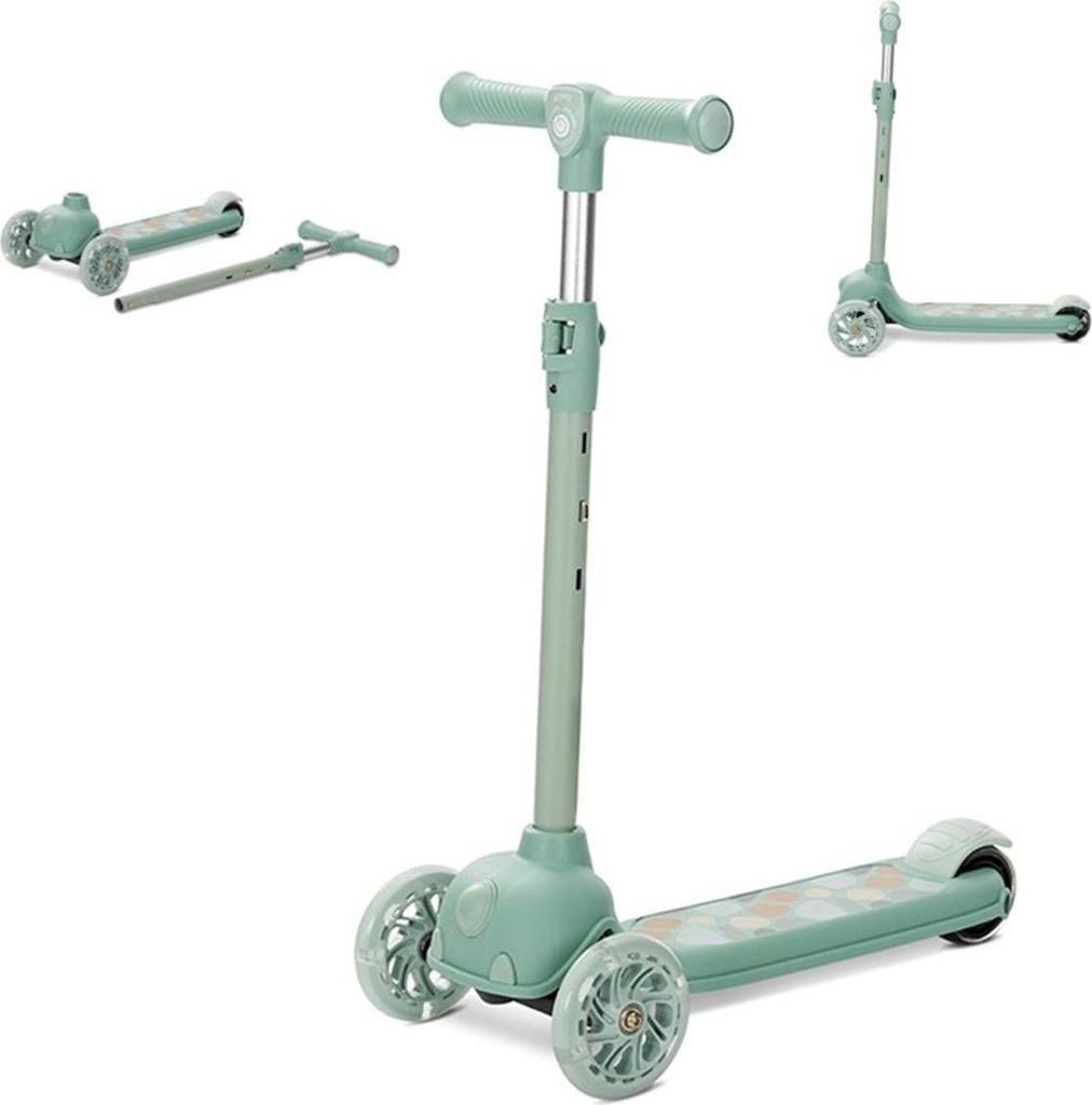 Lorelli JETSTER 3-Rad Kinder-Scooter ab 3 J. – LED PolyurethanRäder, ABEC-9, höhenverstellbar 66–76 cm (3 Stufen), klappbar, bis 20 kg