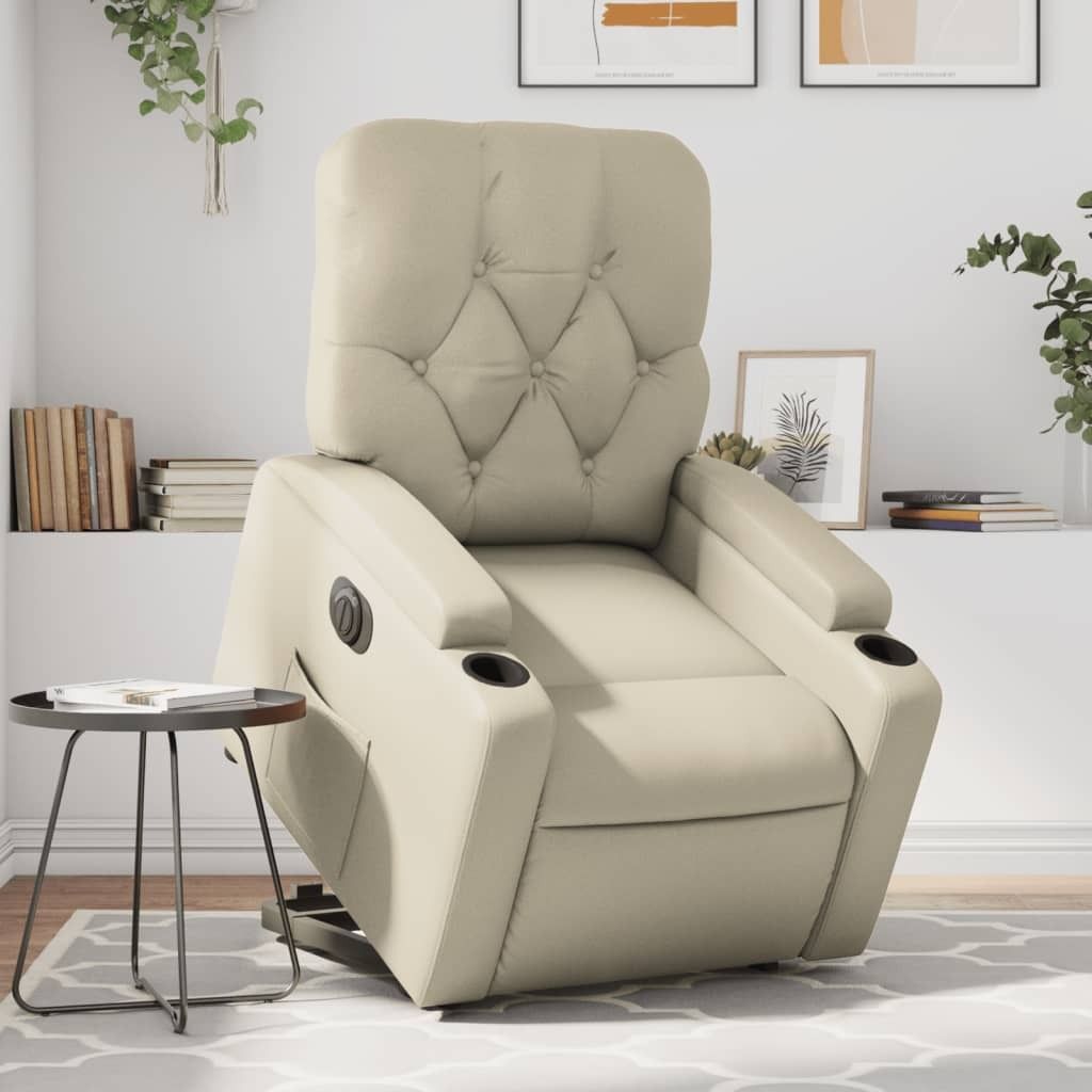 Best Möbel Relaxsessel mit Aufstehhilfe Elektrisch Creme Kunstleder - Fernseh- & Relaxsessel Cloris Neu1190612 3parcel
