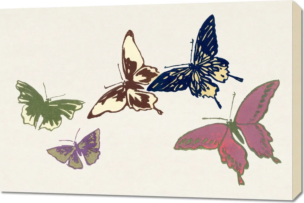 Quadro 90x60 cm Butterfly 21, Sekka Giapponese Vintage per il soggiorno