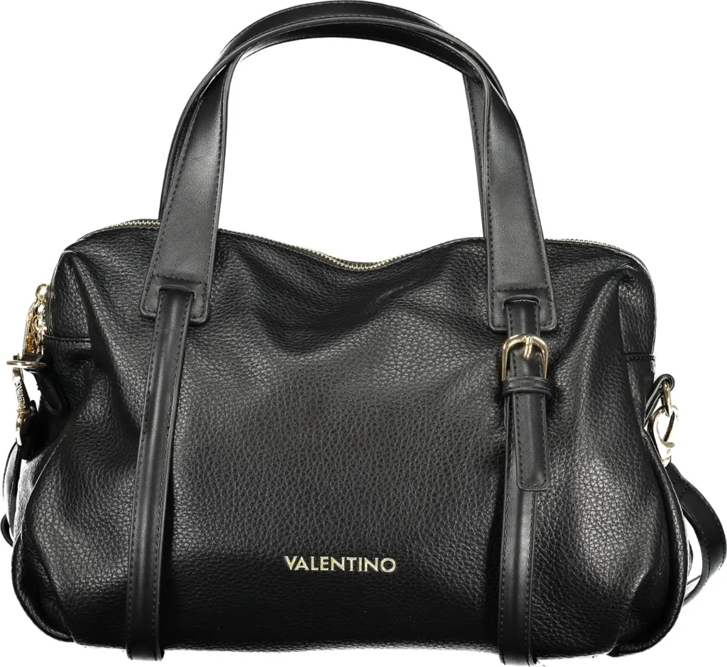 Grand sac cabas noir femme en textile recyclé avec finitions logo