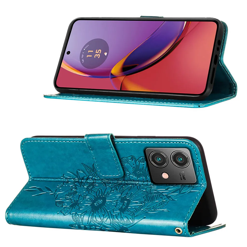 Compatibile Cover con Motorola Moto G84 5G, Premium Pelle PU Portafoglio Flip Libro Custodia Cover per Motorola G84 5G [Protezione Completa] - Grigio