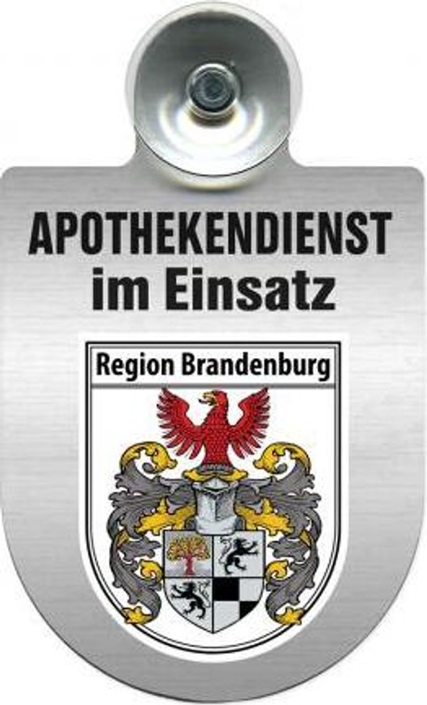 Einsatzschild Windschutzscheibe incl. Saugnapf - Apothekendienst im Einsatz - 309397 - Regionen nach Wahl Color - Region Brandenburg