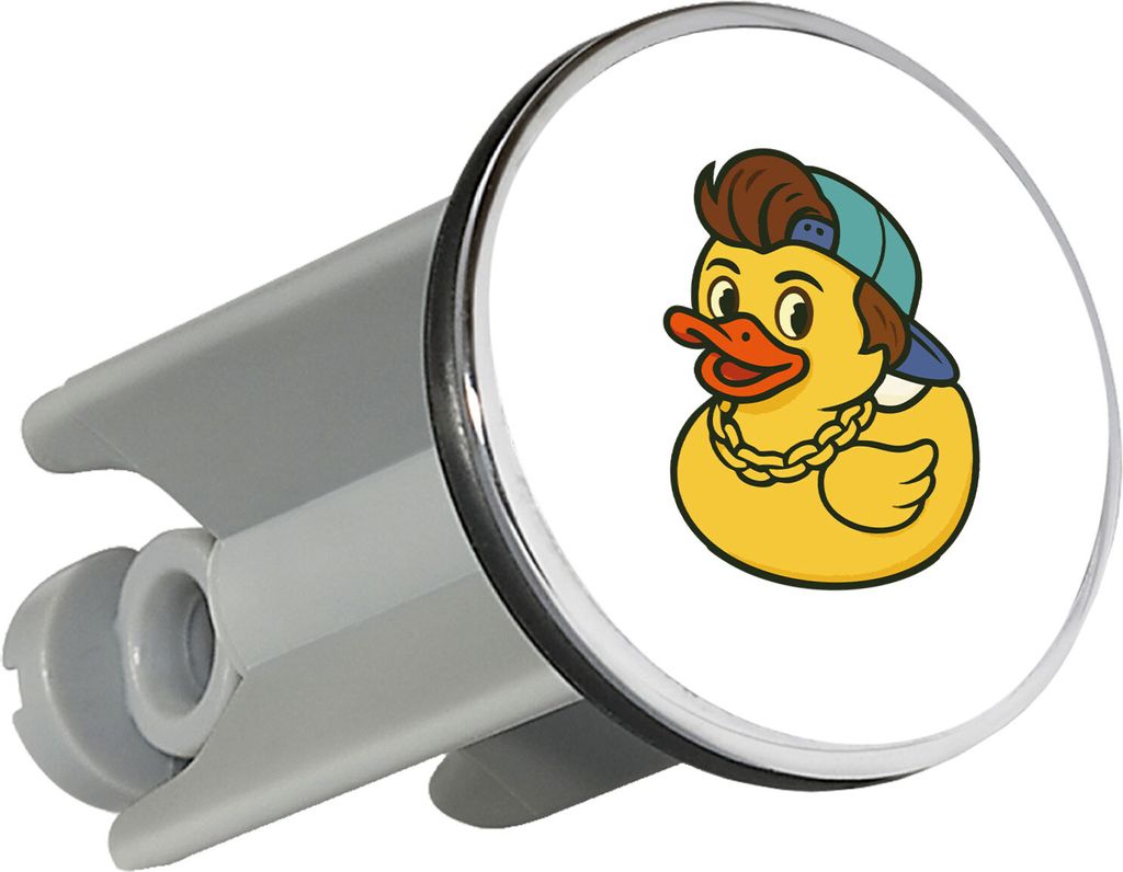 Huuraa Waschbeckenstöpsel Quietscheente 90er Gummiente 90s 4cm höhenverstellbar Abflussstopfen Geschenkidee