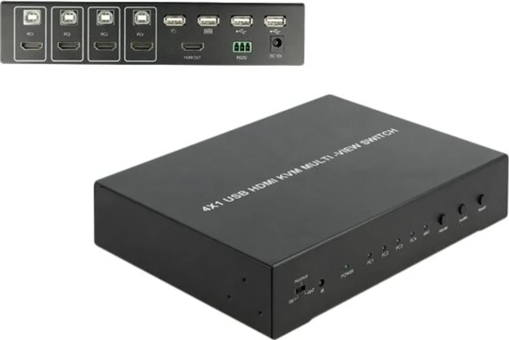 Delock KVM 4-en-1 Multiview Switch 4 x HDMI USB 2.0 - Haute Précision - 2