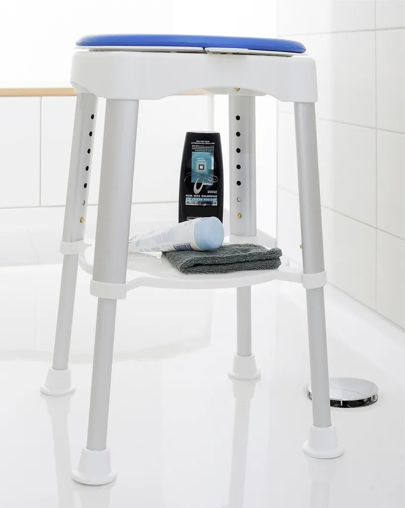 Évitez les chutes : Tabouret de douche pivotant ajustable et sécurisé