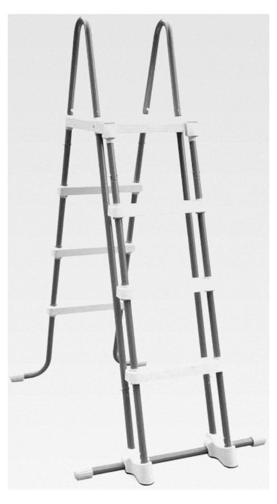 POOLLEITER MIT ABNEHMBAREN STUFEN für den Einsatz, aus verzinktem, beschichtetem Stahlrohr