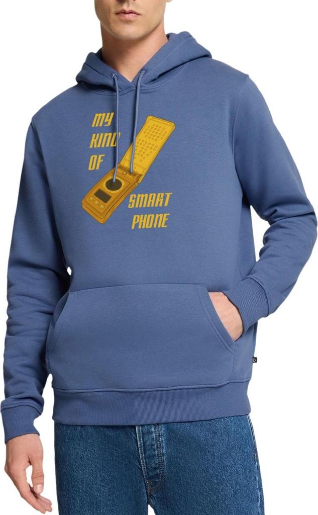 Spreadshirt Star Trek Discovery Communicator Smartphone Herren Premium Hoodie, XL, Taubenblau