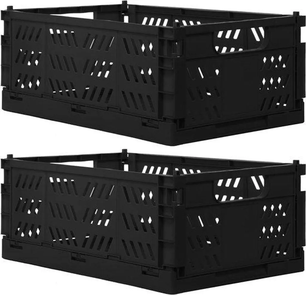 Boîte de rangement pour dressing et bureau 35x23x14 cm - Pliable Noire