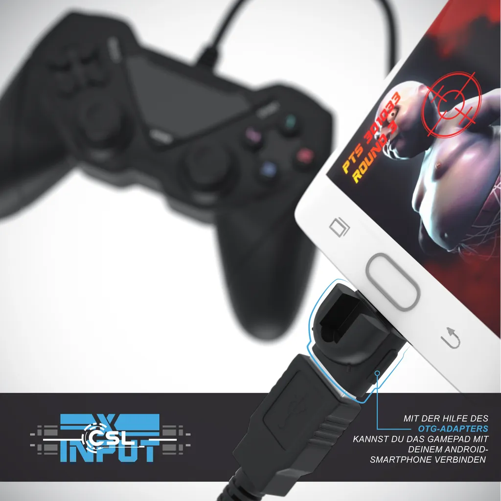 Controller Gamepad USB CSL per PC PS3 Android - Feedback Doppia Vibrazione - 6