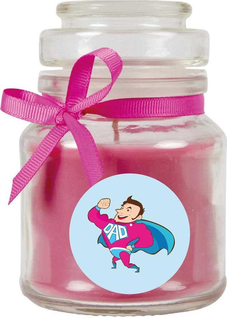 Duftkerze im Bonbonglas zum Vatertag, Duft: Lavendel ( Lila ), 120g - Brenndauer bis zu 30 Stunden