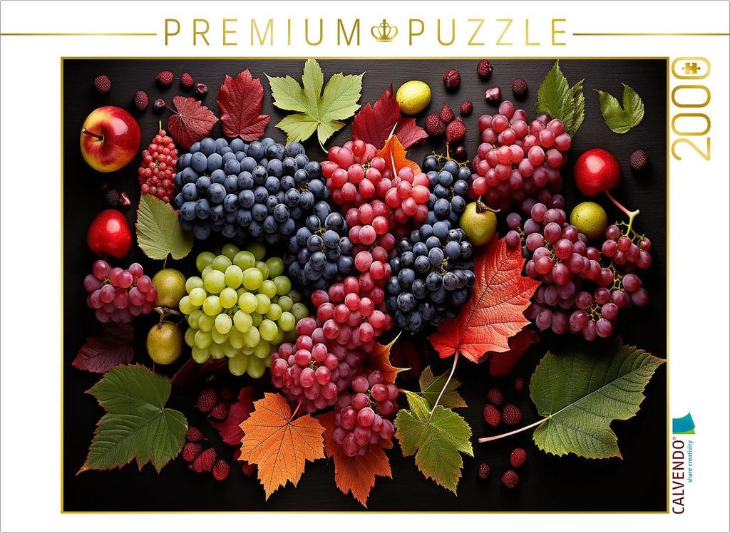 CALVENDO Puzzle Weintrauben - Vegane Ernährung | 2000 Teile Lege-Größe 90x67cm Foto-Puzzle für glückliche Stunden