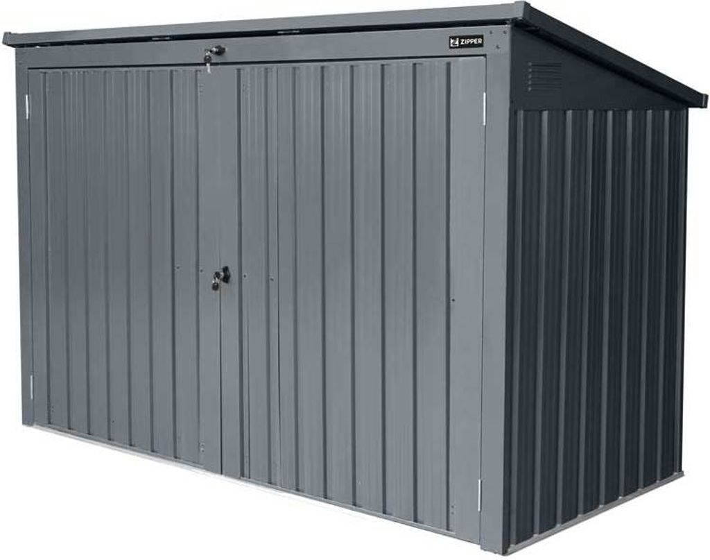 ZIPPER ZI-MTB3 Mülltonnenbox Mülltonne Tonnenverkleidung Müllbox Metall anthrazit