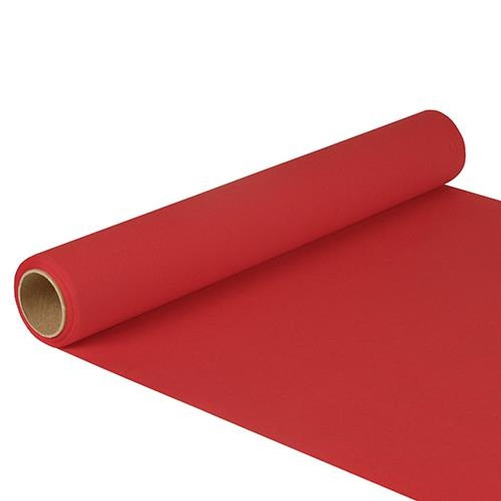 Papstar Tischläufer, Tissue "ROYAL Collection" 5 m x 40 cm rot auf Rolle, 6 x 1 Rolle