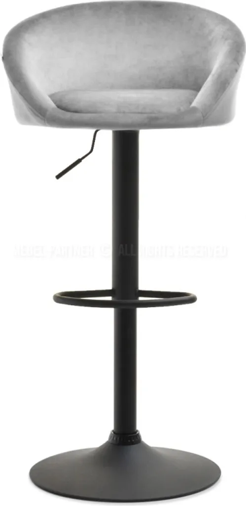 Tabouret de bar rotatif SARINA rembourré avec pied en métal noir