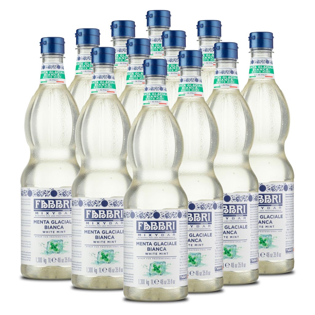 Food-United MIXYBAR-EISMINZE-WEIß-FABBRI Minzsirup 12x1L PET-Flasche - Sciroppo Di Menta Ghiacciata Italien - ohne Konservierungsmittel - Getränk...