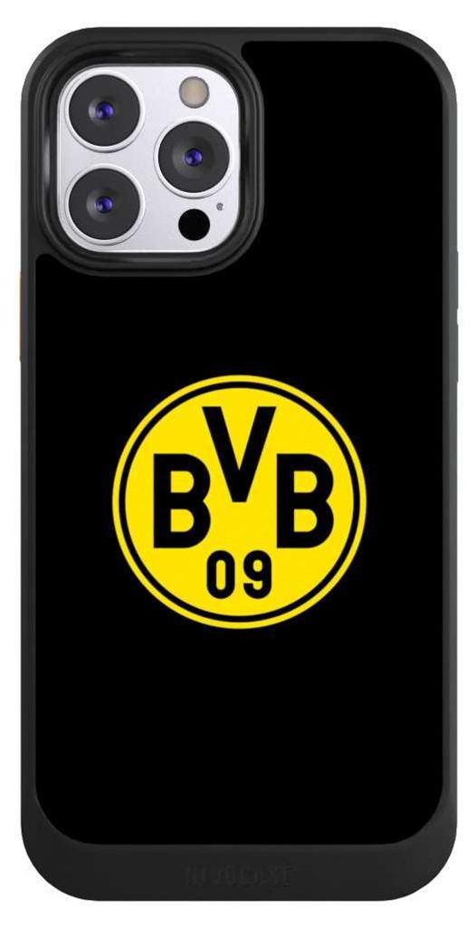 NIVOCASE Hülle für Apple iPhone 13 Pro Max Handyhülle NIVOcore Case Schwarz BVB Borussia Dortmund Logo