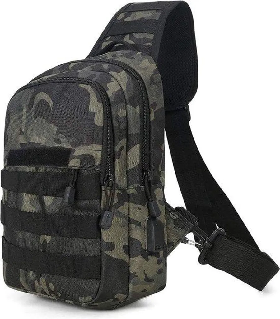 Sac à bandoulière militaire noir petit modèle pour transport tactique