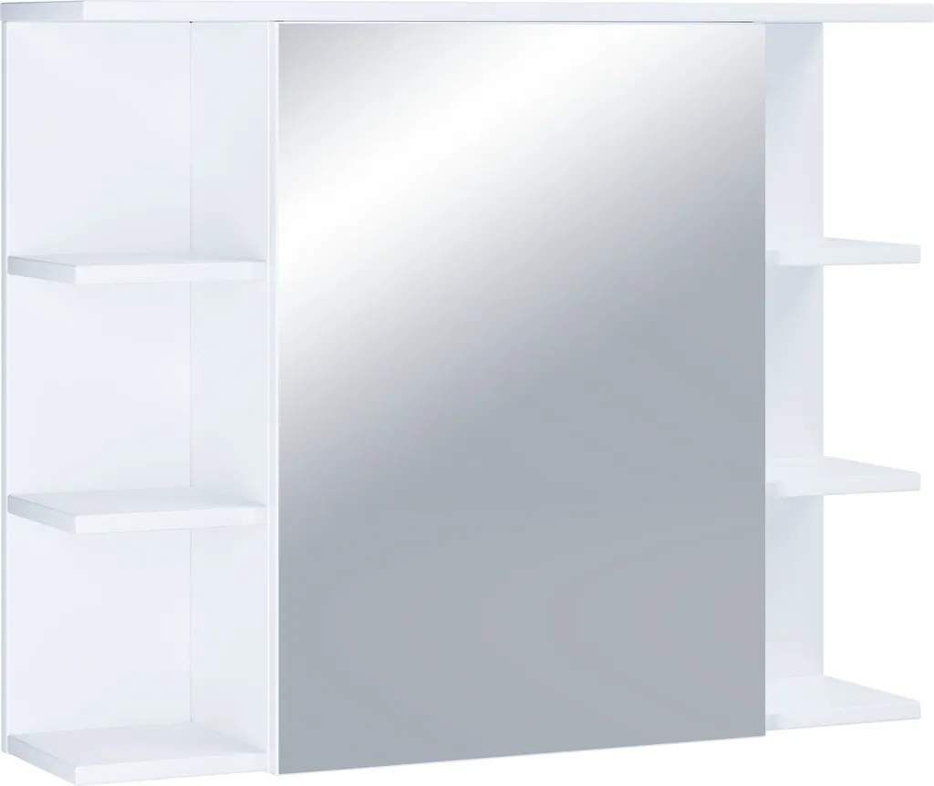 Armadietto Specchio Bagno 80x64 cm Zalo | Mobiletto Bianco Multiuso - 2