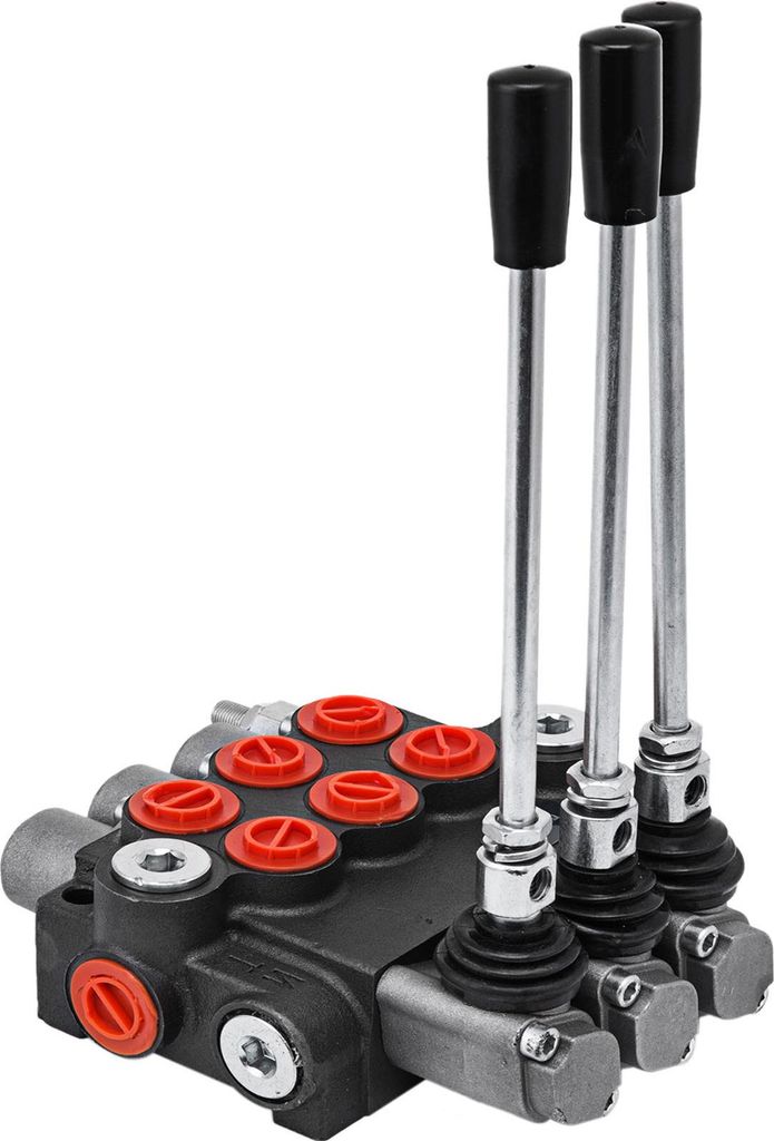 SucceBuy 3-Spulen-Hydrauliksteuerventil, 11 GPM doppeltwirkendes Hydraulik-Wegeventil, Hochdruck-Hydraulikventil für Traktoren, Lader und Tanks