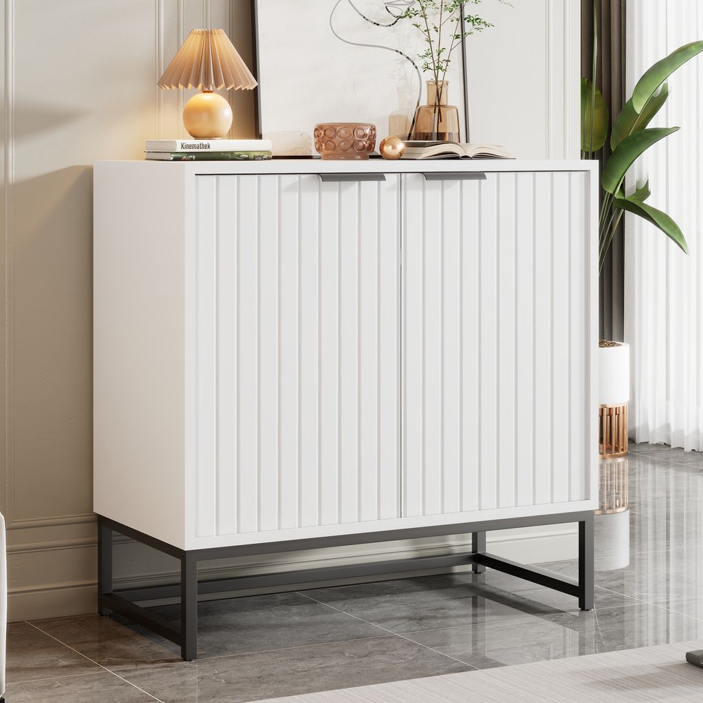 okwish Kommoden Moderne Sideboard Kommode Standschrank Lagerung Schrank, Weiß