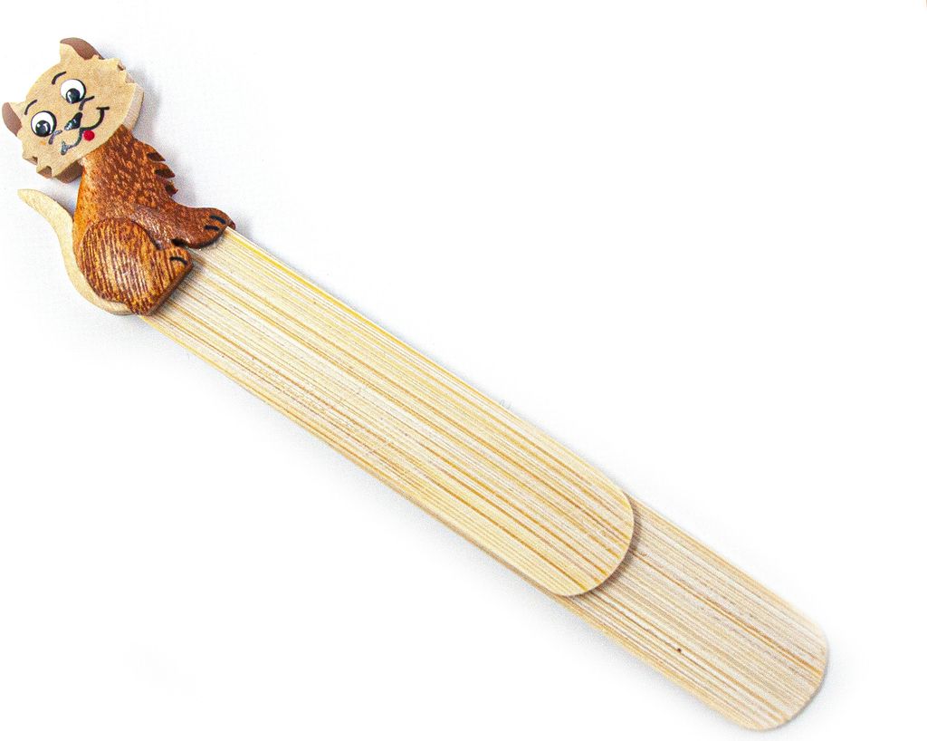Holz-Lesezeichen - Katze - 13 cm